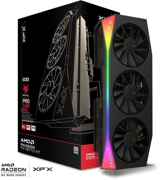 Karta graficzna XFX PCI-Ex Radeon RX 9070 XT Mercury Gaming Edition OC 16GB GDDR6 (256bit) (3100/20000) (1 x HDMI, 3 x DisplayPort) (97TRGBBB9) - obraz 5