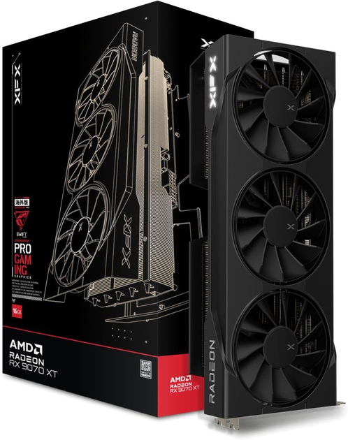 Відеокарта XFX PCI-Ex Radeon RX 9070 XT Swift Triple Fan Gaming Edition 16GB GDDR6 (256bit) (2970/20000) (1 x HDMI, 3 x DisplayPort) (97TSWF3B9) - зображення 8