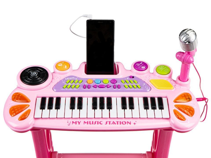 Синтезатор для дітей EcoToys піаніно з мікрофоном mp3 HC490441 PINK (5903769970148) - зображення 4