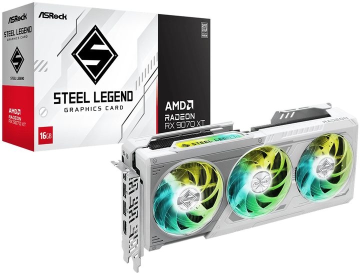 Відеокарта ASRock PCI-Ex Radeon RX 9070 XT Steel Legend 16GB GDDR6 (256bit) (2970/20000) (1 x HDMI, 3 x DisplayPort) (RX9070XT SL 16G) - зображення 6