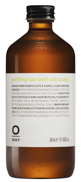 Szampon przeciwłupieżowy Oway Purifying Hair Bath Dry Scalps na łupież tłusty 240 ml (8029352368431) - obraz 1