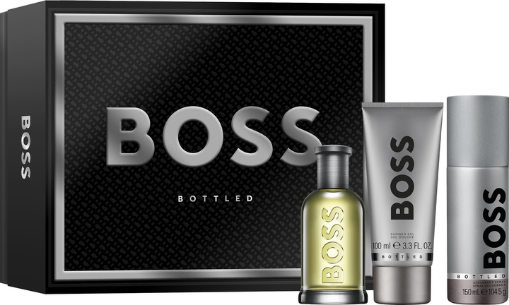 Набір для чоловіків Hugo Boss Bottled Туалетна вода 100 мл + Гель для душу 100 мл + Дезодорант 150 мл (3616305439444) - зображення 1