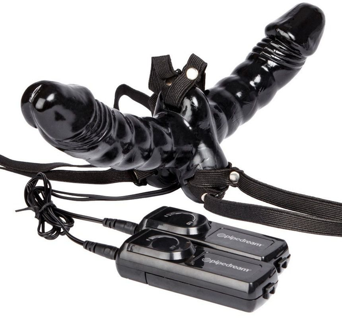 Подвійний страпон Fetish Fantasy Series Vibrating Double Delight Strap-On (15634000000000000) - зображення 10