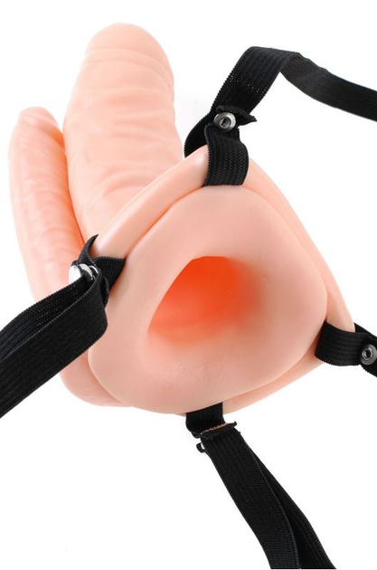 Страпон для подвійного проникнення Fetish Double Fantasy Penetrator Hollow колір тілесний (14254026000000000) - зображення 3