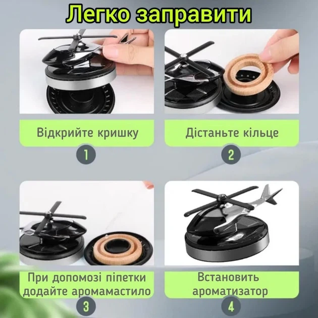 Автомобільний багаторазовий ароматизатор Вертоліт для авто - изображение 3
