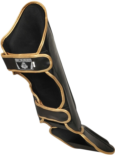 Ochraniacze piszczele i stopy Bushido SP-10v4 M Black/Gold (5902539015966) - obraz 7