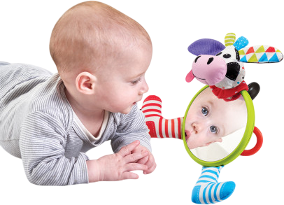 Игрушка-подвеска для коляски Yookidoo Мое первое зеркальце Коровка (7290107721448) - изображение 4