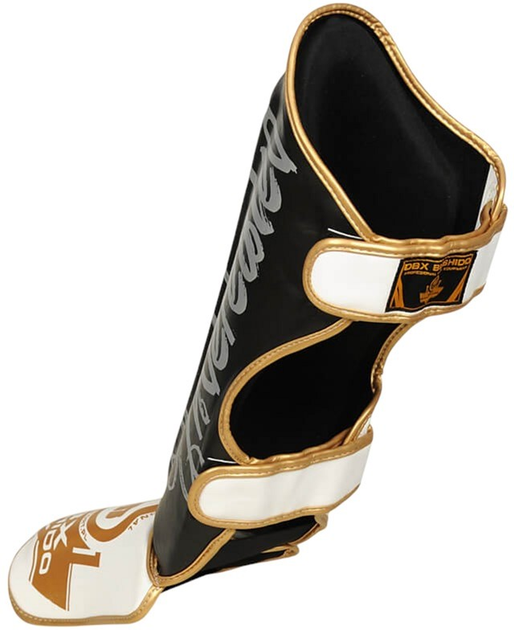 Ochraniacze piszczele i stopy Bushido SP-10v5 L White/Black/Gold (5902539018370) - obraz 4