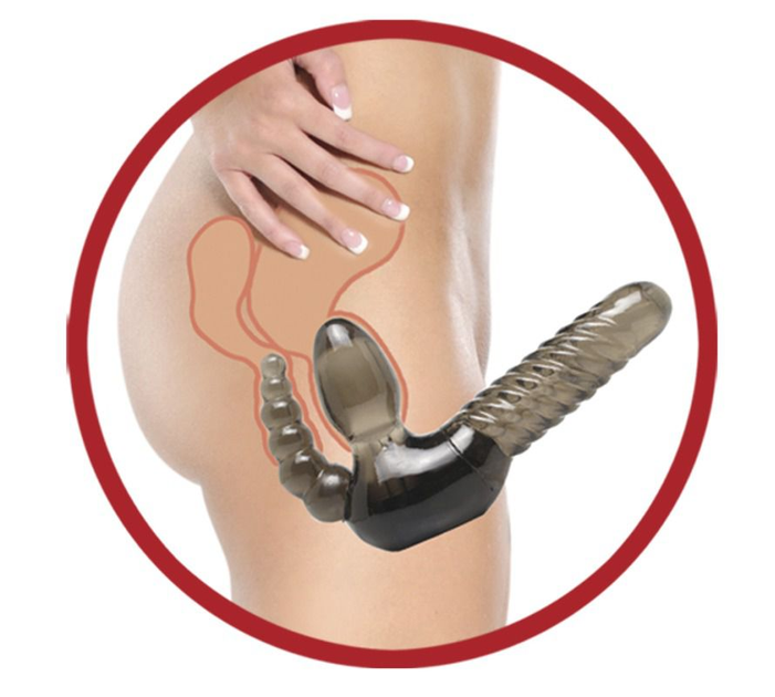 Тройной страпон Strapless Strap-On with Anal Stimulator (08243000000000000) - изображение 5