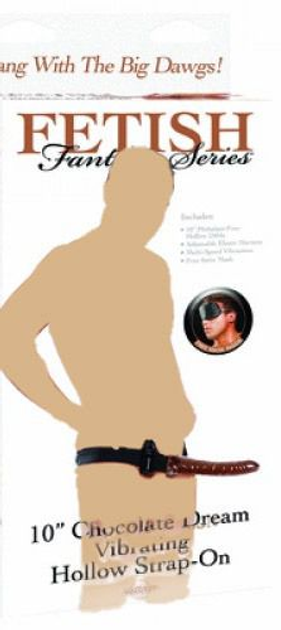 Шоколадний страпон Chocolate Dream Vibrating Hollow Strap-On (06940000000000000) - зображення 3