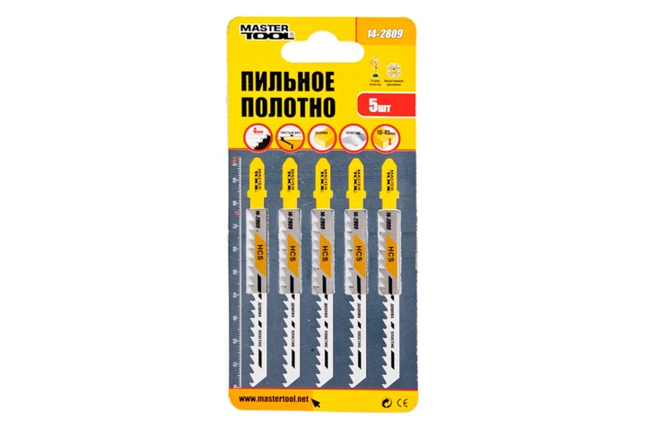 Полотно пильное для лобзика Mastertool 76 х 4 мм дерево-пластик (5 шт.) 14-2809 - Фото 2 Полотно пильное для лобзика Mastertool 76 х 4 мм дерево-пластик (5 шт.) 14-2809 - изображение 2