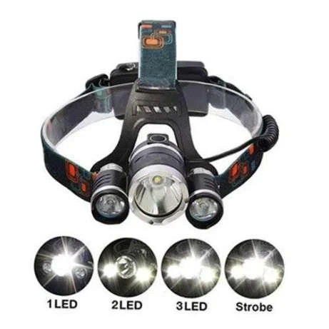 Налобный фонарь Bailong Rj-3000 T6 на 3 LED лампы - изображение 2