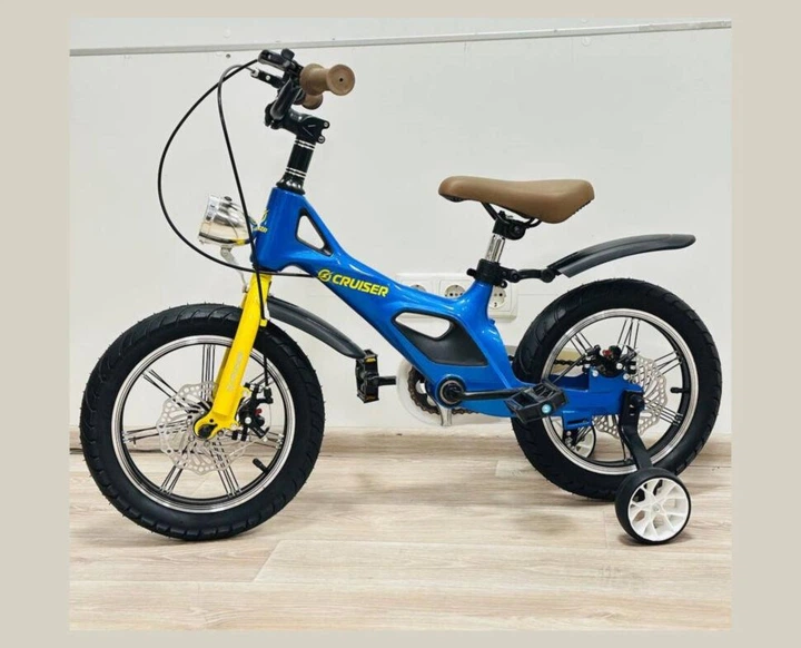 Детский двухколесный велосипед 3-10лет Maraton Crussier ICONIC 18" колеса + дополнительные страховочные с фонарем и звонком, Blue - Фото 1 Детский двухколесный велосипед 3-10лет Maraton Crussier ICONIC 18" колеса + дополнительные страховочные с фонарем и звонком, Blue - изображение 1