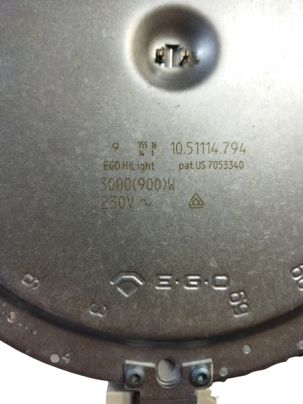 Конфорка power zone для склокераміки 3000/900W, D- 230 mm - Б/В - зображення 2