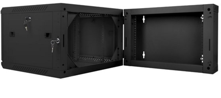 Szafa wisząca serwerowa Lanberg 19" 6U 600x600 Black (WF02-6606-10B) - obraz 3