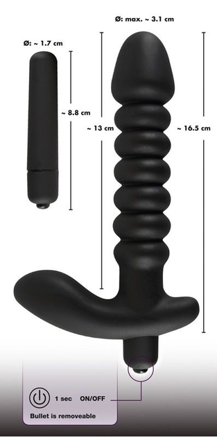 Анальный вибратор You2Toys Black Velvets Vibrating Medium (19752000000000000) - изображение 6