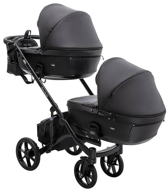 Коляска 2 в 1 для двойни Bair Kiwi DUO ECO BKD-15 черный - Фото 4 Коляска 2 в 1 для двойни Bair Kiwi DUO ECO BKD-15 черный - изображение 4