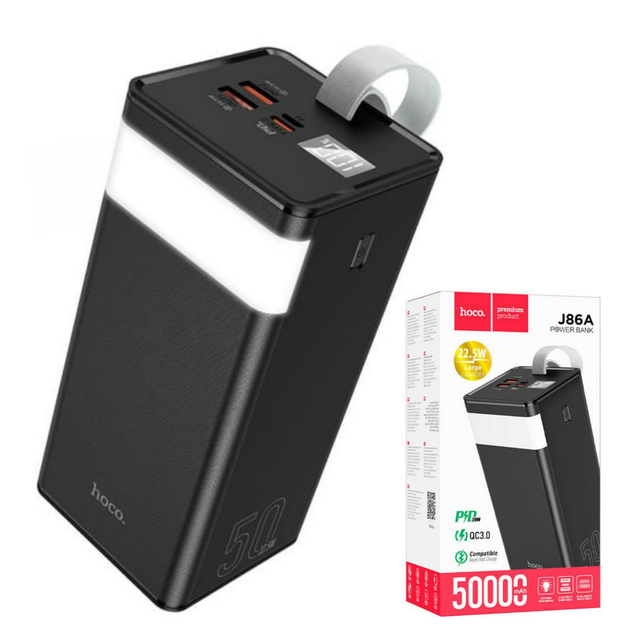 Павербанк HOCO J86A 50000mAh 22.5W быстрая зарядка 2USB/Type-C Черный - изображение 2