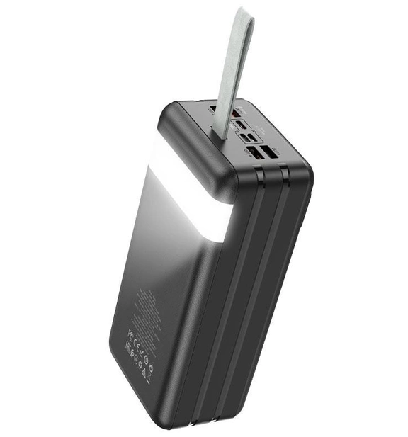 Повербанк HOCO J86B 60000mAh 22.5W швидка зарядка та ліхтар 4USB Чорний - зображення 3