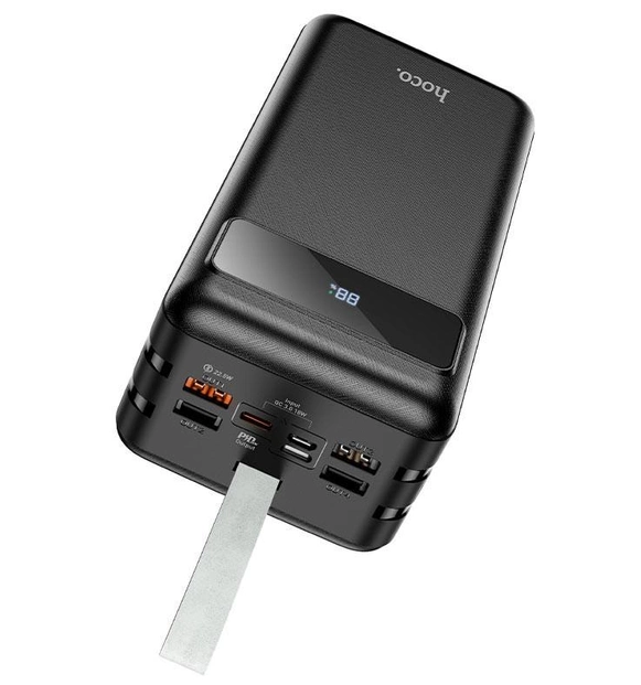 Повербанк HOCO J86B 60000mAh 22.5W швидка зарядка та ліхтар 4USB Чорний - зображення 6