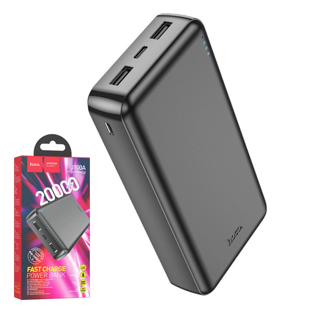 Павербанк HOCO J100A 20000mAh 2USB/Type-C Черный - изображение 2