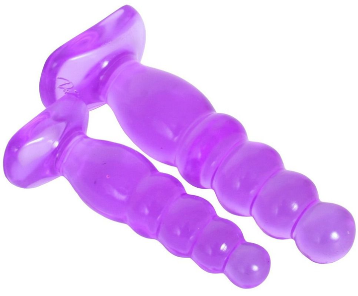 Комплект из 2х анальных пробок Doc Johnson Crystal Jellies Anal Delight Traner цвет фиолетовый (12651017000000000) - изображение 2