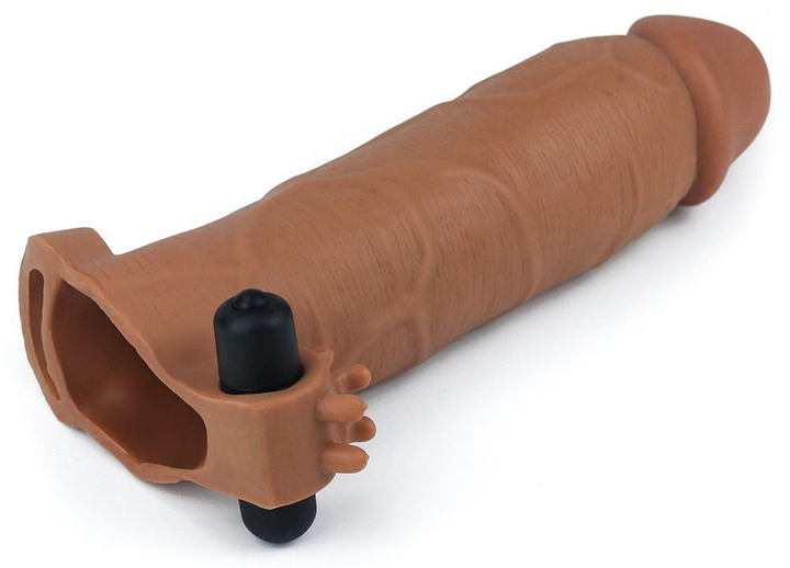 Насадка на пеніс з вібрацією Pleasure X-Tender Series Perfect for 5-6.5 inches Erect Penis колір коричневий (18910014000000000) - зображення 2