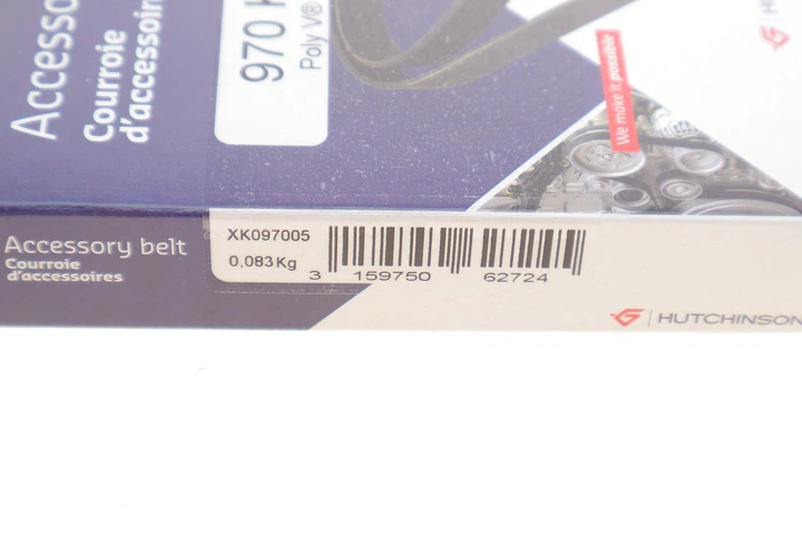 Ремінь генератора Fiat Scudo 2.0 JTD 99-06 5PK970 970 K 5 HUTCHINSON - Фото 6 Ремінь генератора Fiat Scudo 2.0 JTD 99-06 5PK970 970 K 5 HUTCHINSON - изображение 6
