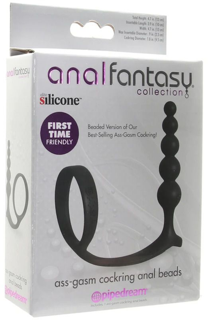 Анальные бусы с эрекционным кольцом Pipedream Anal Fantasy Collection Ass-gasm Cockring Anal Beads (22336000000000000) - изображение 8