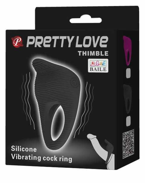 Ерекційне кільце з вібрацією Pretty Love Thimble колір чорний (19046005000000000) - зображення 13