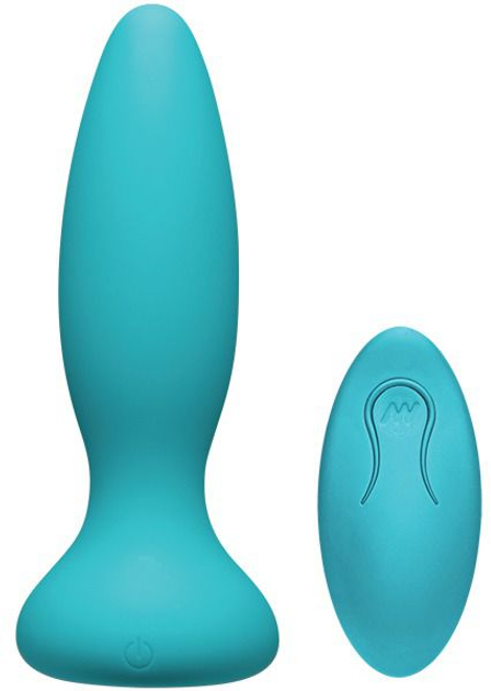 Силиконовая вибропробка Doc Johnson A-Play Vibe Adventurous Rechargeable Silicone Anal Plug with Remote цвет бирюзовый (22344732000000000) - изображение 1