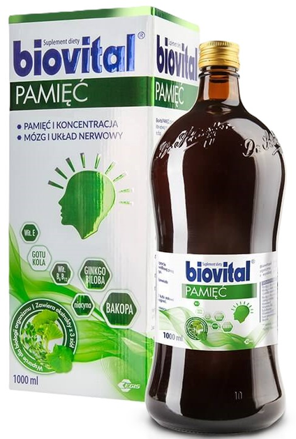 Suplement diety Biovital Pamięć płyn z ekstraktami roślinnymi i witaminami 1000 ml (5907604342800) - obraz 1