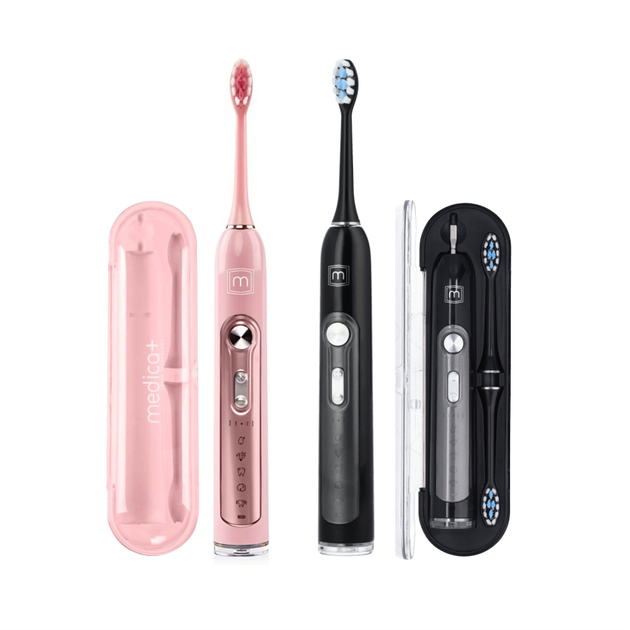 Набір ультразвукових зубних щіток Medica+ PROBRUSH 9.0 black + fuchsia - Фото 1 Набір ультразвукових зубних щіток Medica+ PROBRUSH 9.0 black + fuchsia - зображення 1