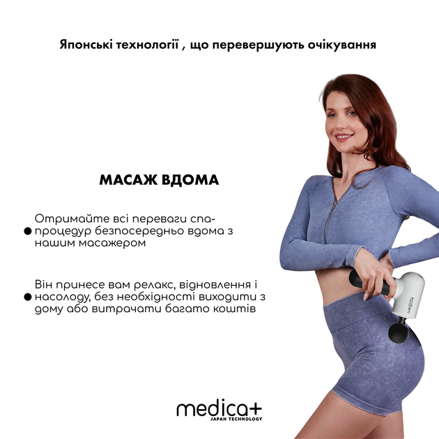 Перкусійний ручний масажер для тіла та м'язів Medica+ MassHand Pro 4.0 (Японія) White - зображення 4
