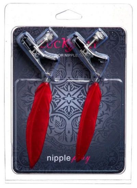 Зажимы на соски Lucky Bay Nipple play с плоскими перышками цвет красный (21948015000000000) - изображение 1