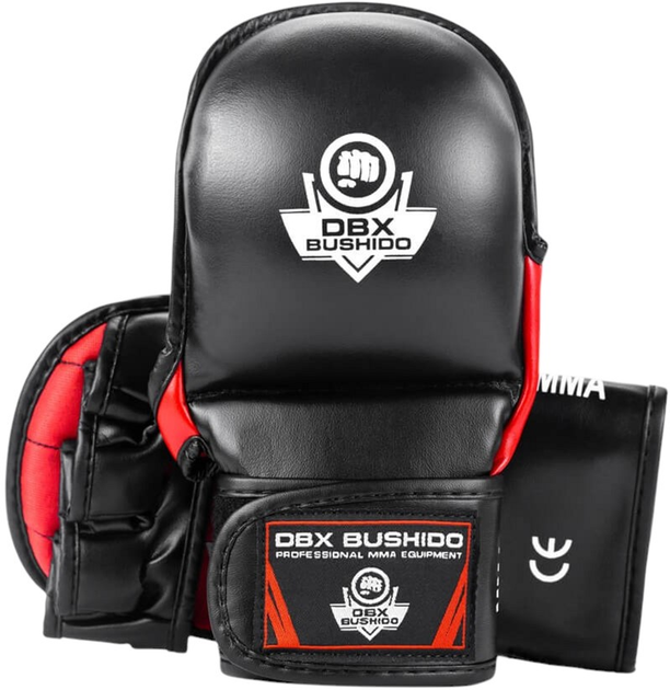 Рукавички ММА Bushido ARM-2011 розмір S/M Black/Red (5902539011401) - зображення 7