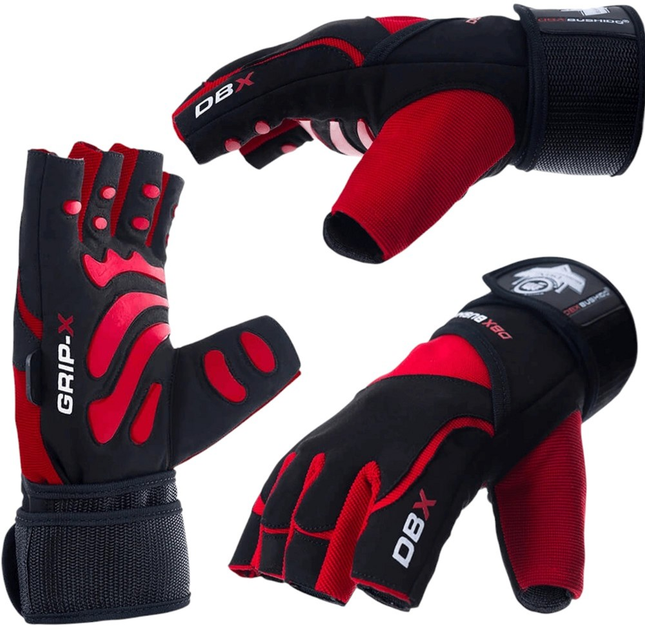 Рукавички для фітнесу Bushido GRIP-X WG-161 M Black/Red (5902539012521) - зображення 8