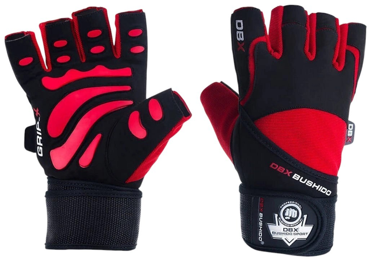 Rękawiczki do fitnessa Bushido GRIP-X WG-161 L Black/Red (5902539012538) - obraz 1