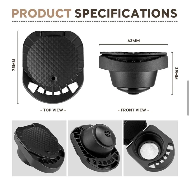 Многоразовый адаптер капсула для кофеварки Krups, Delonghi, Nescafe Dolce Gusto, Piccolo XS, Genio S чорний - изображение 4