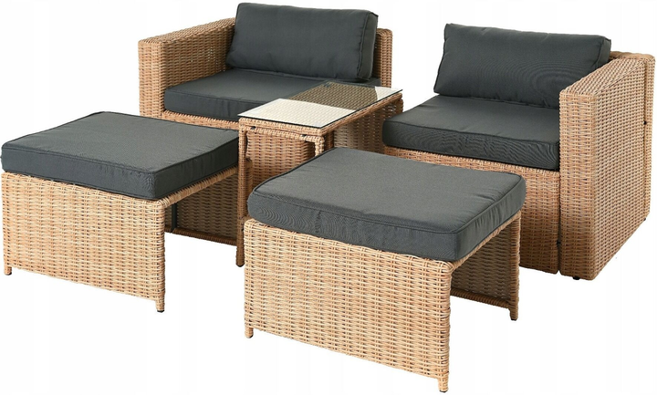 Zestaw mebli ogrodowych OTE Palermo mini set beige (OTE-004-PALERMO-MINI-SET-BEIGE) - obraz 9