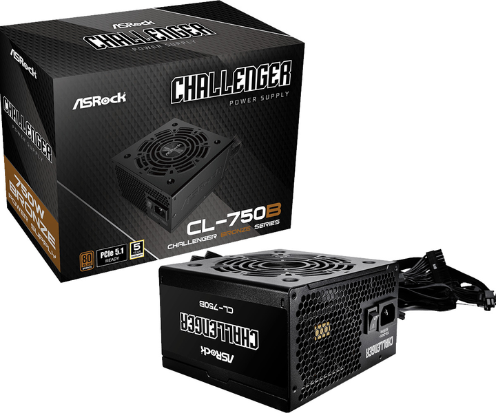 Блок живлення ASRock Challenger CL-750B 750W Black (90-UXC075-BNEAAA) - зображення 6