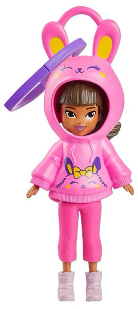 Ігровий набір Polly Pocket Plush Лялька в худі Кролик HRD63 (194735174010) - зображення 2