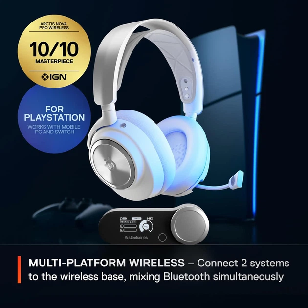 Навушники SteelSeries Arctis Nova Pro Wireless P PS/PC/SW/MAC/MOB White (SS61526) - зображення 6