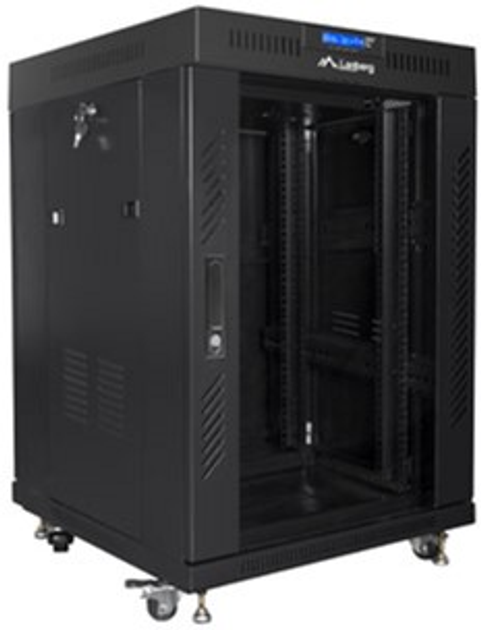 Szafa stojąca serwerowa Lanberg 19" 15U 600x600 Black (FF01-6615-12BL) - obraz 3
