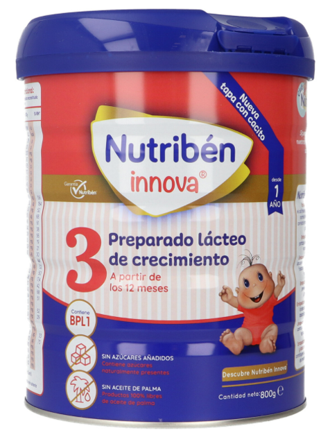 Молочна суха суміш для дітей Nutriben Innova 3 Milk-based Growth Formula 800 г (8430094318101) - зображення 1