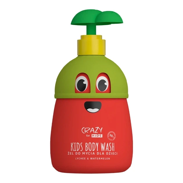 Гель для купання з ароматом лічі та кавуна — HiSkin CRAZY for KIDS Washing Gel Lychee&Watermelon, 500 мл - Фото 1 Гель для купання з ароматом лічі та кавуна — HiSkin CRAZY for KIDS Washing Gel Lychee&Watermelon, 500 мл - зображення 1