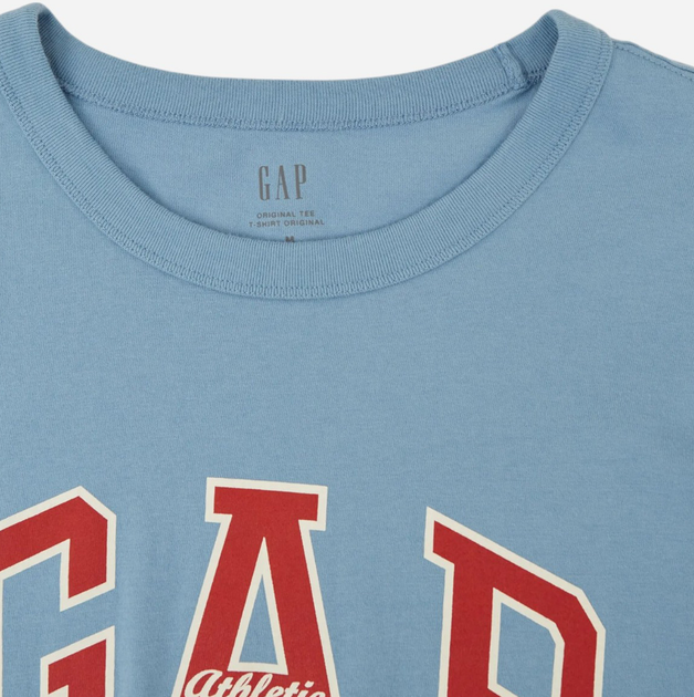 Футболка бавовняна довга чоловіча Gap 797924-09 XL Блакитна (1200139554378) - зображення 3