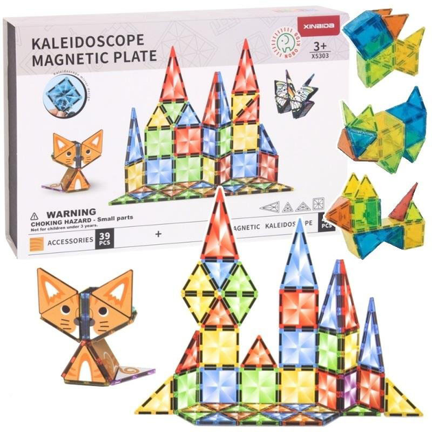 Klocki magnetyczne konstrukcyjne Nobo Kids 3D panele 82 elementy (5904665405383) - obraz 1