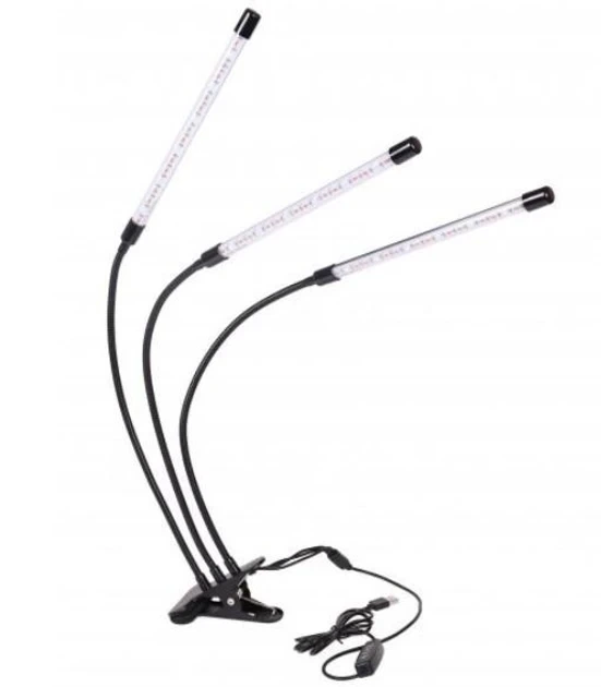 Світлодіодна LED-фітолампа Grow Light для вирощування рослин розсади Повний спектр 3 голови USB 30 Вт - зображення 3