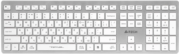 Клавіатура бездротова A4Tech FBX50C USB/Bluetooth White A4Tech - купити в Україні